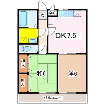 間取図 大糸線/豊科駅 徒歩16分 3階 築27年