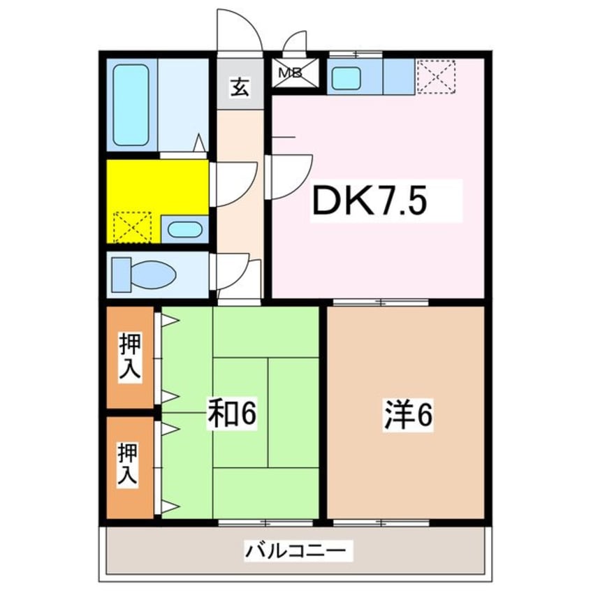 間取図 大糸線/豊科駅 徒歩16分 3階 築27年