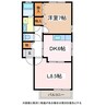 ハイランドタウンＡ 1LDKの間取り