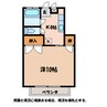オアシスB 1Kの間取り