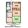 ボアールうつくし 3DKの間取り