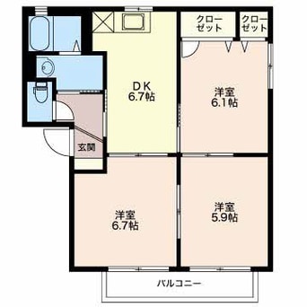 間取図 ウエスト　パルク　B