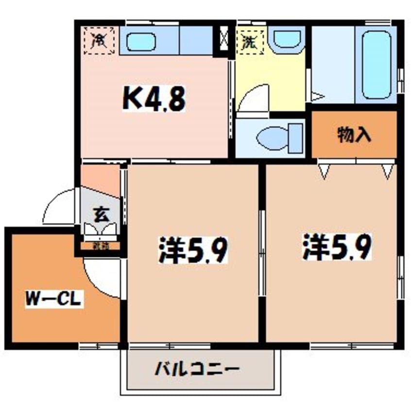 間取図 ＢＯＮＮＥ・ＨＯＰＥ・ＭＯＯＮ Ｂ棟
