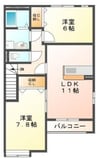 サニーコーポ山村 2LDKの間取り