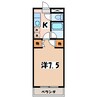 クレール泉 1Kの間取り