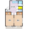 コーポあじさいＢ 2DKの間取り