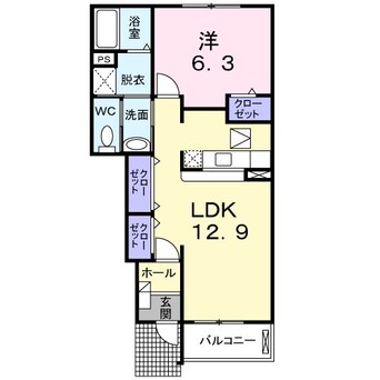 間取図 大糸線/一日市場駅 徒歩29分 1階 築14年