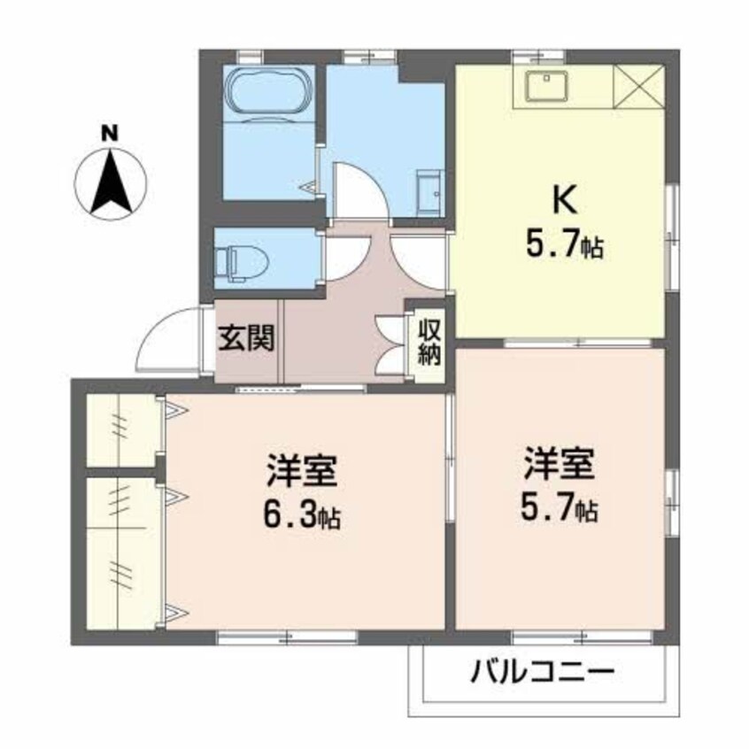 間取図 カトル　セブン　Ｂ