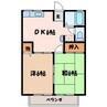 シティハイムひつじ 2DKの間取り