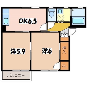間取図 大糸線/信濃常盤駅 徒歩10分 2階 築24年