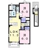大糸線/豊科駅 徒歩19分 2階 築10年 2LDKの間取り