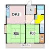 花園コーポ 2DKの間取り