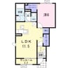 グリシーヌA 1LDKの間取り