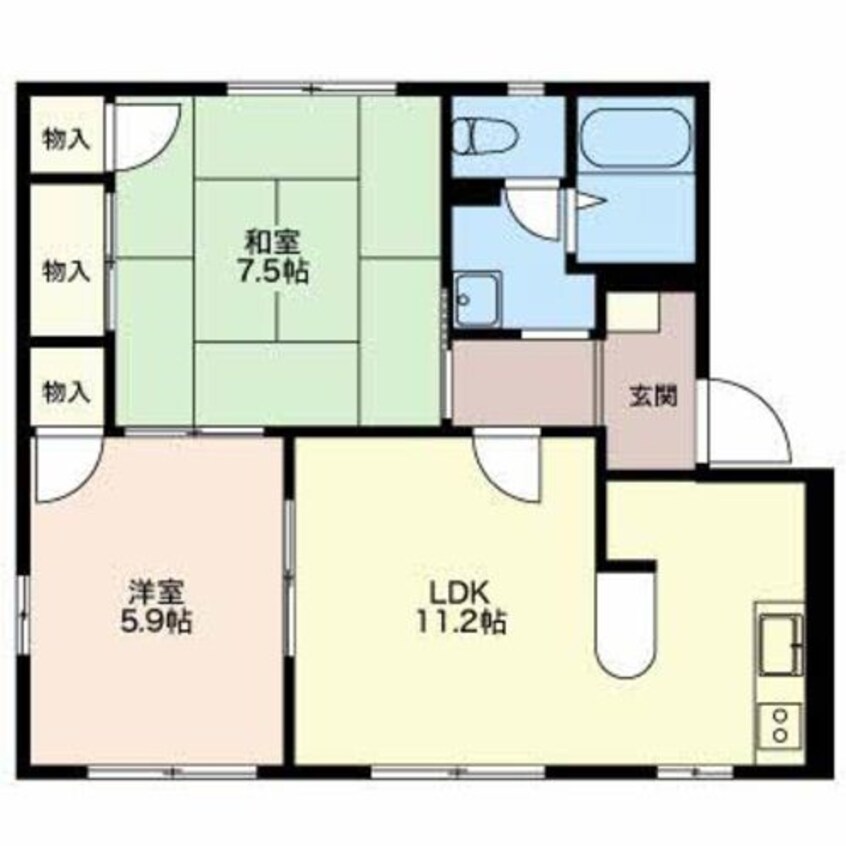 間取図 大糸線/豊科駅 徒歩10分 1階 築31年