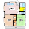 ハイツ中堀 2DKの間取り