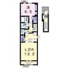 グリーンパークA 1LDKの間取り