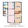 ラ・プレーヌＢ 2LDKの間取り