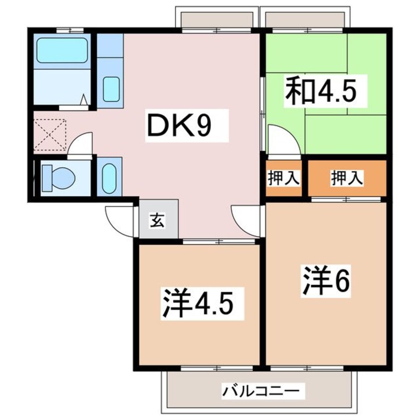 間取図 パナハイツミヤサカＡ