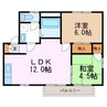 プレンティーえみＢ 2LDKの間取り