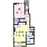 プランタン安曇野I 1LDKの間取り