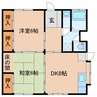 N貸家　北棟 2DKの間取り