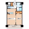 セントラル大町 1LDKの間取り