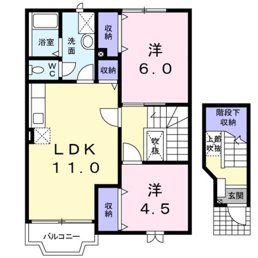 間取図 篠ノ井線/広丘駅 徒歩20分 2階 築22年