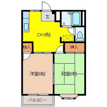 間取図 篠ノ井線/村井駅 徒歩24分 2階 築31年