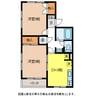 パルデンス金塚B 2DKの間取り
