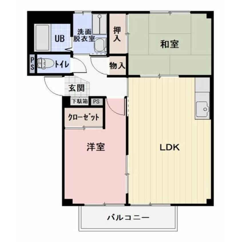 間取図 篠ノ井線/平田駅 徒歩25分 1階 築22年