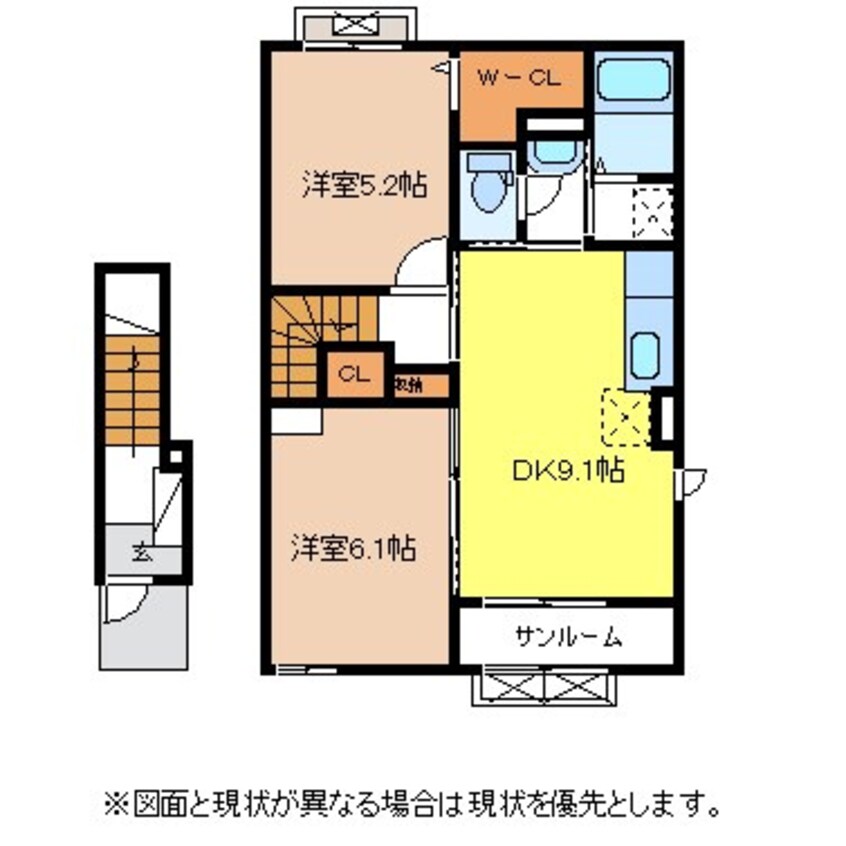 間取図 篠ノ井線/広丘駅 徒歩15分 2階 築9年