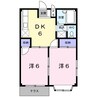 篠ノ井線/塩尻駅 徒歩22分 1階 築31年 2DKの間取り