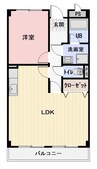 Limpiaベルフラワー藤森 1LDKの間取り