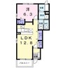 サンライズC 1LDKの間取り