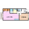 Surplus Two Riverside Hill寿A 1LDKの間取り