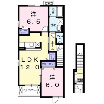 間取図 篠ノ井線/平田駅 徒歩21分 2階 築20年