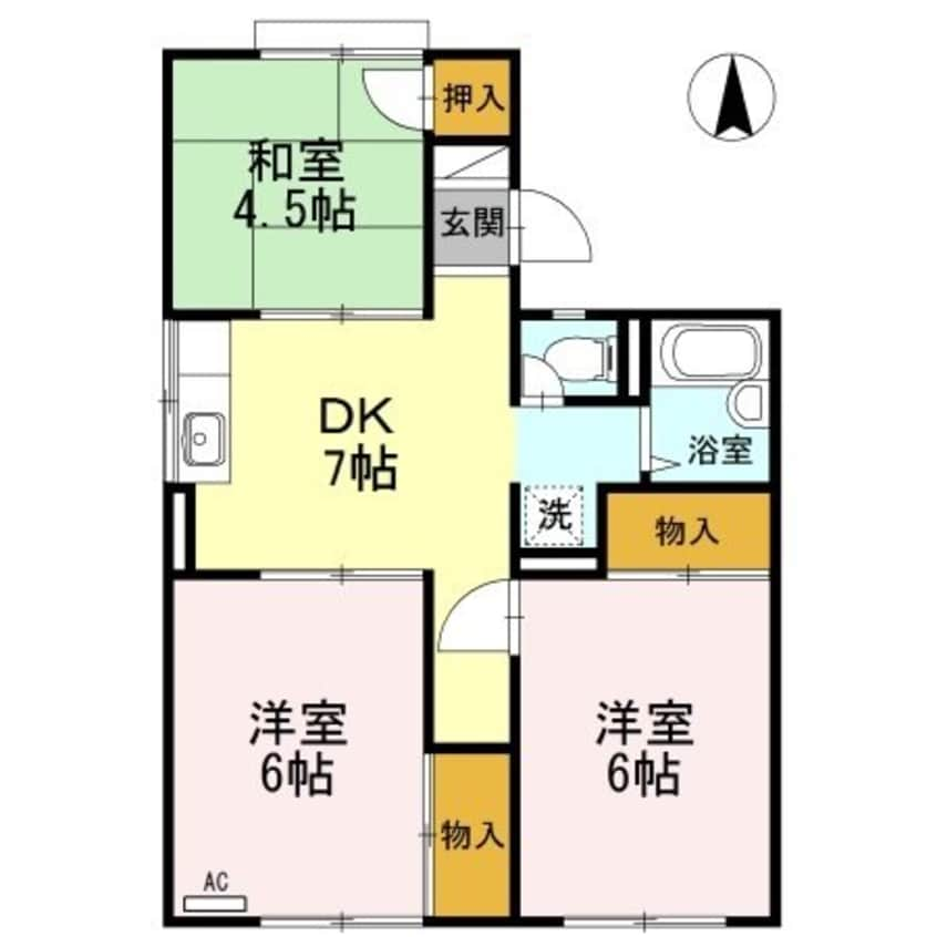 間取図 コーポ下河原Ａ