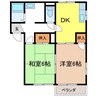パレスモモセＡ 2DKの間取り