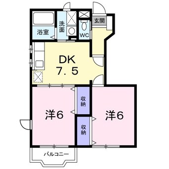 間取図 篠ノ井線/平田駅 徒歩19分 1階 築28年