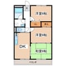 ワイエスハイツ東 3DKの間取り