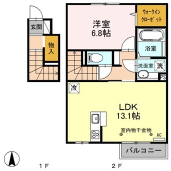 間取図 篠ノ井線/広丘駅 徒歩26分 2階 築7年