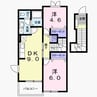 ハイム丸芝Ｃ・Ｄ 2DKの間取り