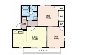 間取図 篠ノ井線/平田駅 徒歩41分 2階 築34年