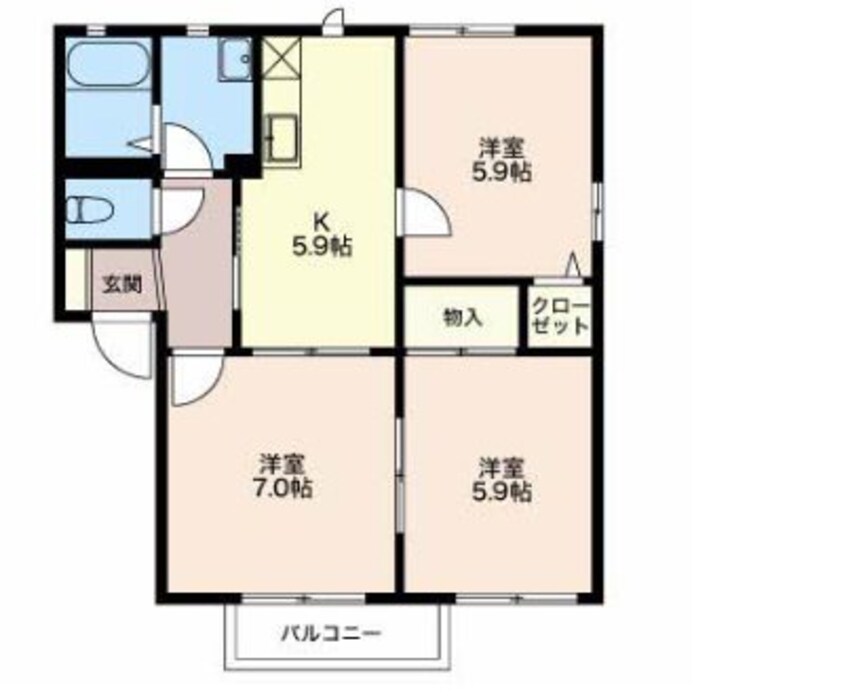 間取図 フレグランス ヴェルジェＣ