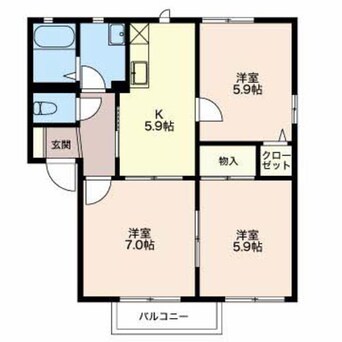 間取図 フレグランス ヴェルジェＣ
