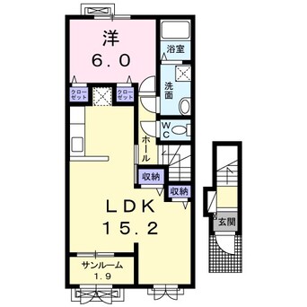 間取図 中央本線（甲信越）/塩尻駅 徒歩27分 2階 築6年