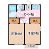 篠ノ井線/村井駅 徒歩8分 1階 築42年 2DKの間取り