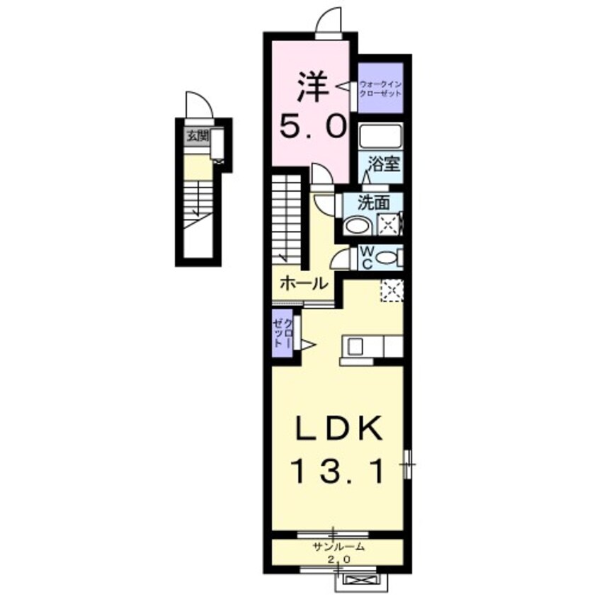 間取図 篠ノ井線/南松本駅 徒歩12分 2階 築7年