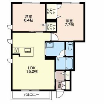 間取図 篠ノ井線/村井駅 徒歩15分 1階 築13年