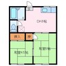 カーサヤマコシ 2DKの間取り